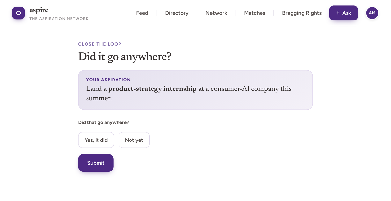 The one action that earns reputation: “Did it go anywhere?”