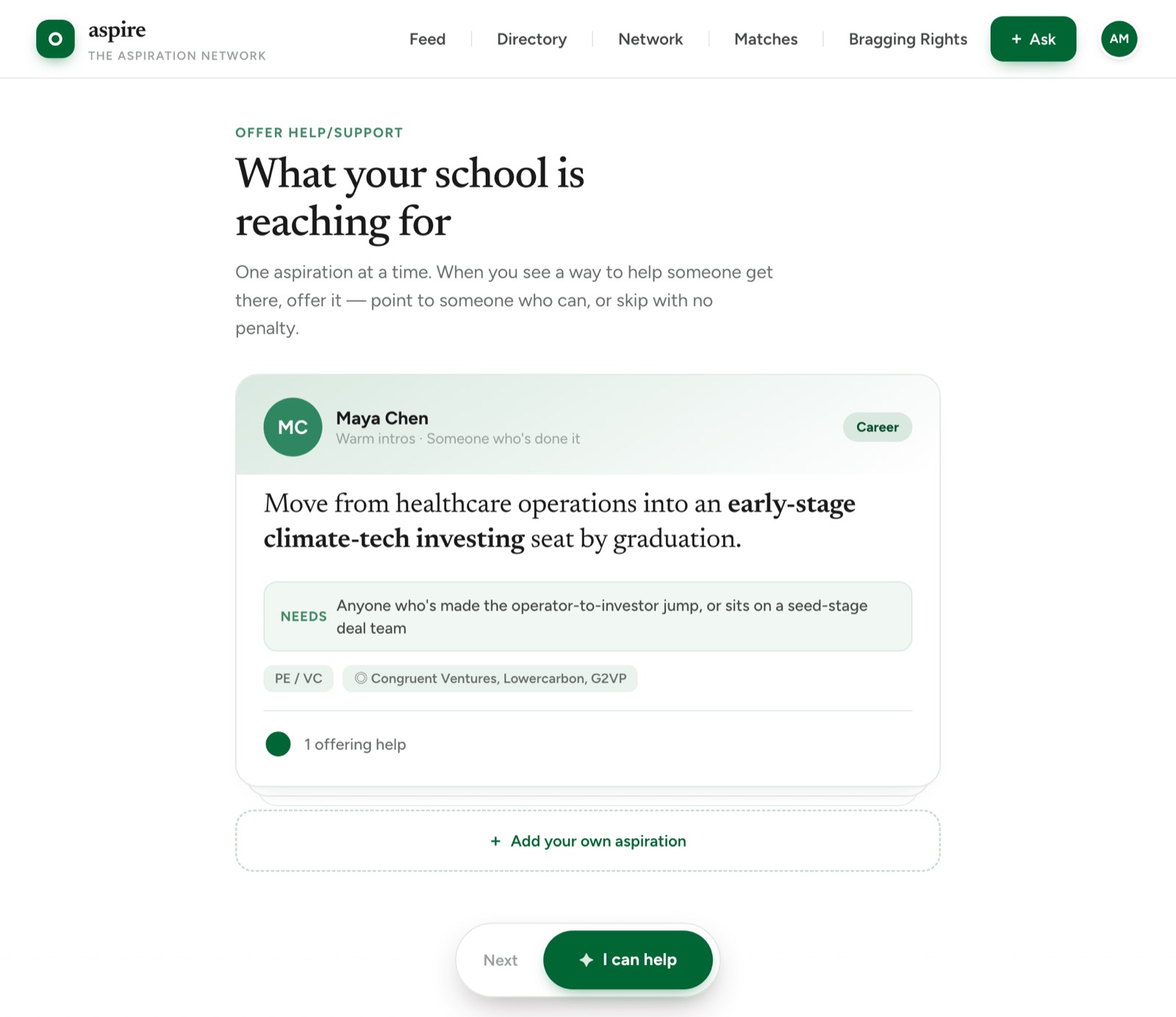 The same app on a second school’s domain: its own colours, its own sealed network. Shown for theming only.