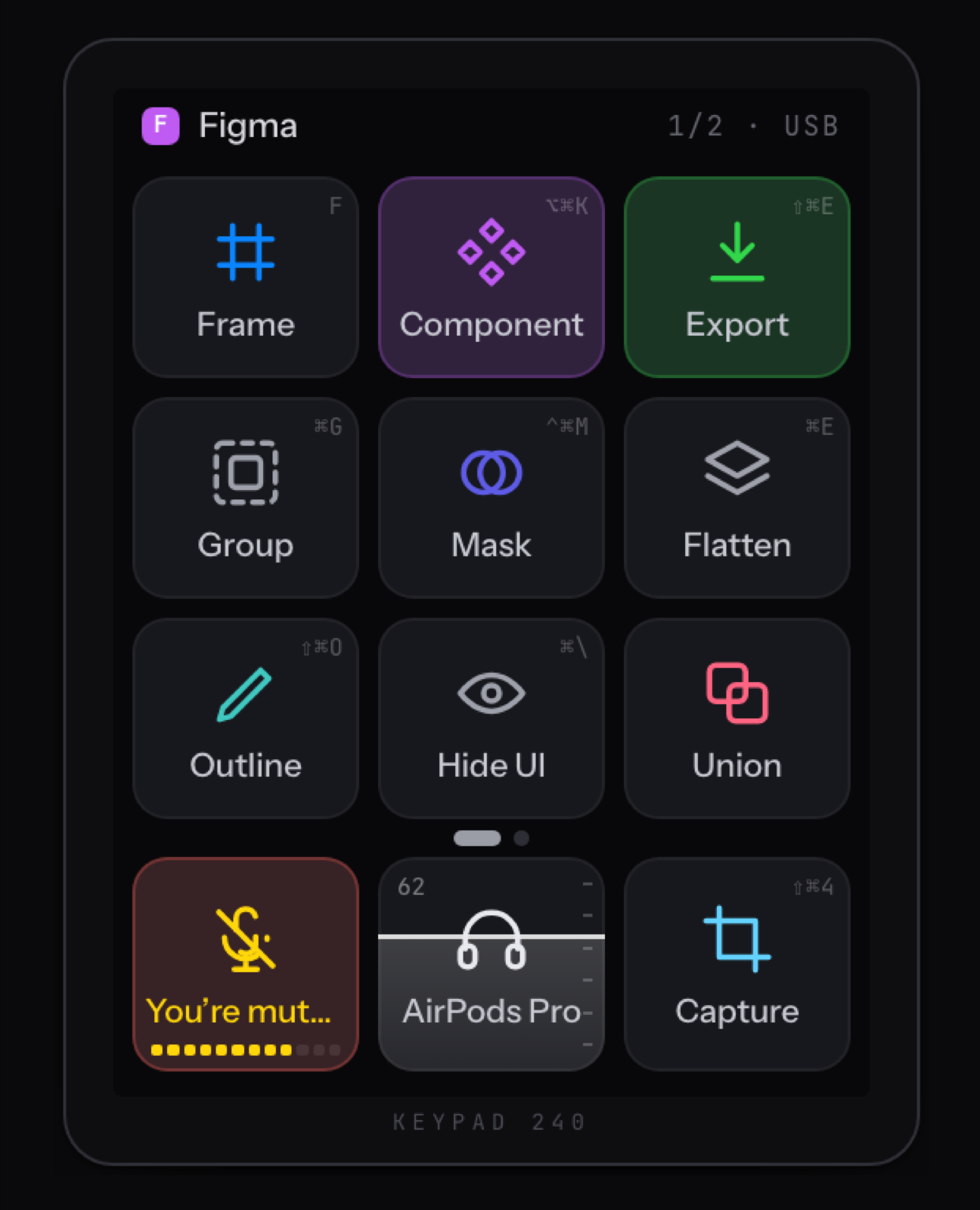 Designed first: the Figma layout at the real screen size, 240 × 320.